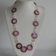 Kette Perlmutt aubergine und natur
