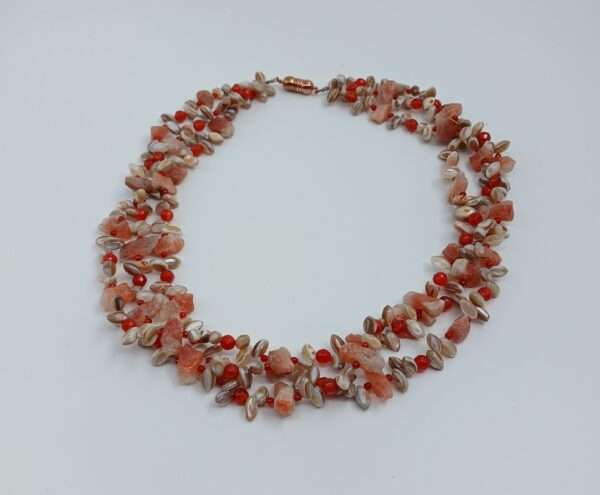 Collier Sonnenstein - Karneol - Perlmutt