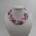 Collier, Perlmutt, 3-reihig, pink, weiß, blau, Magnetschließe
