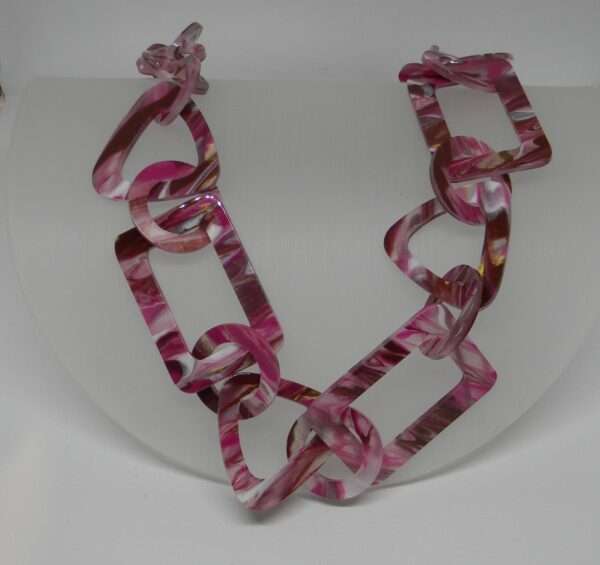 Lange Kette, Kunststoff, Resin, bordeaux