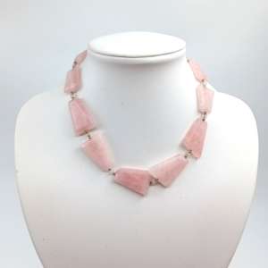 Collier, Rosenquarz, Magnetverschluss