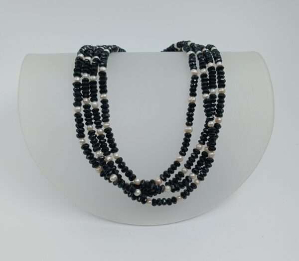 Collier Schörl - Süßwasserperle