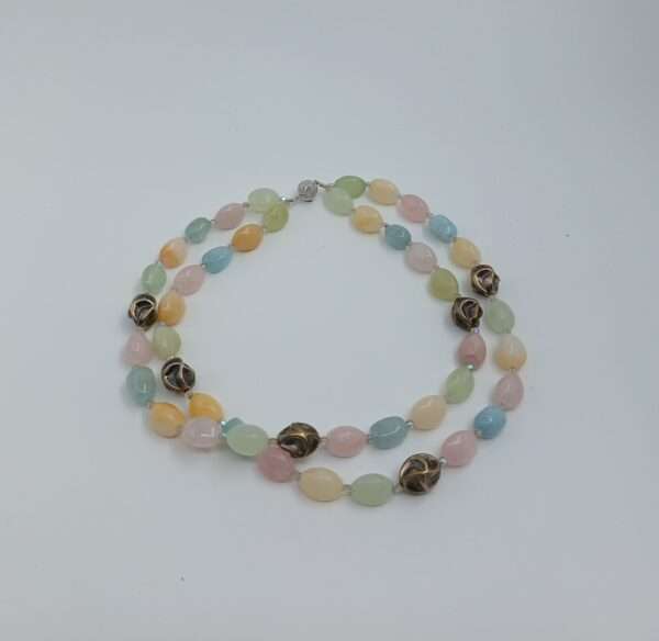 Collier zweireihig pastell