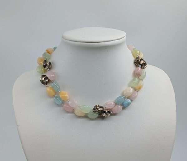 Collier zweireihig pastell