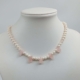 Collier Rosenquarz - Süßwasserperlen