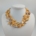 Collier 4-reihig, Perlmutt, Süßwasserperlen, gelb, natur